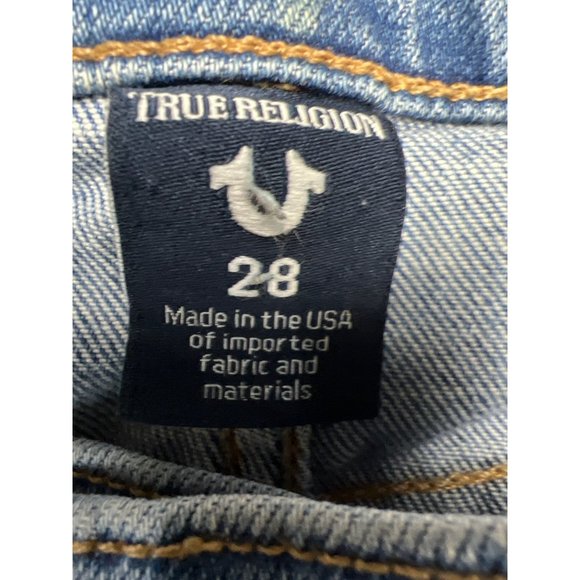 True Religion Low Rise Distressed Light Blue Relaxed Skinny Jeans Size 28 - Picture 9 of 10